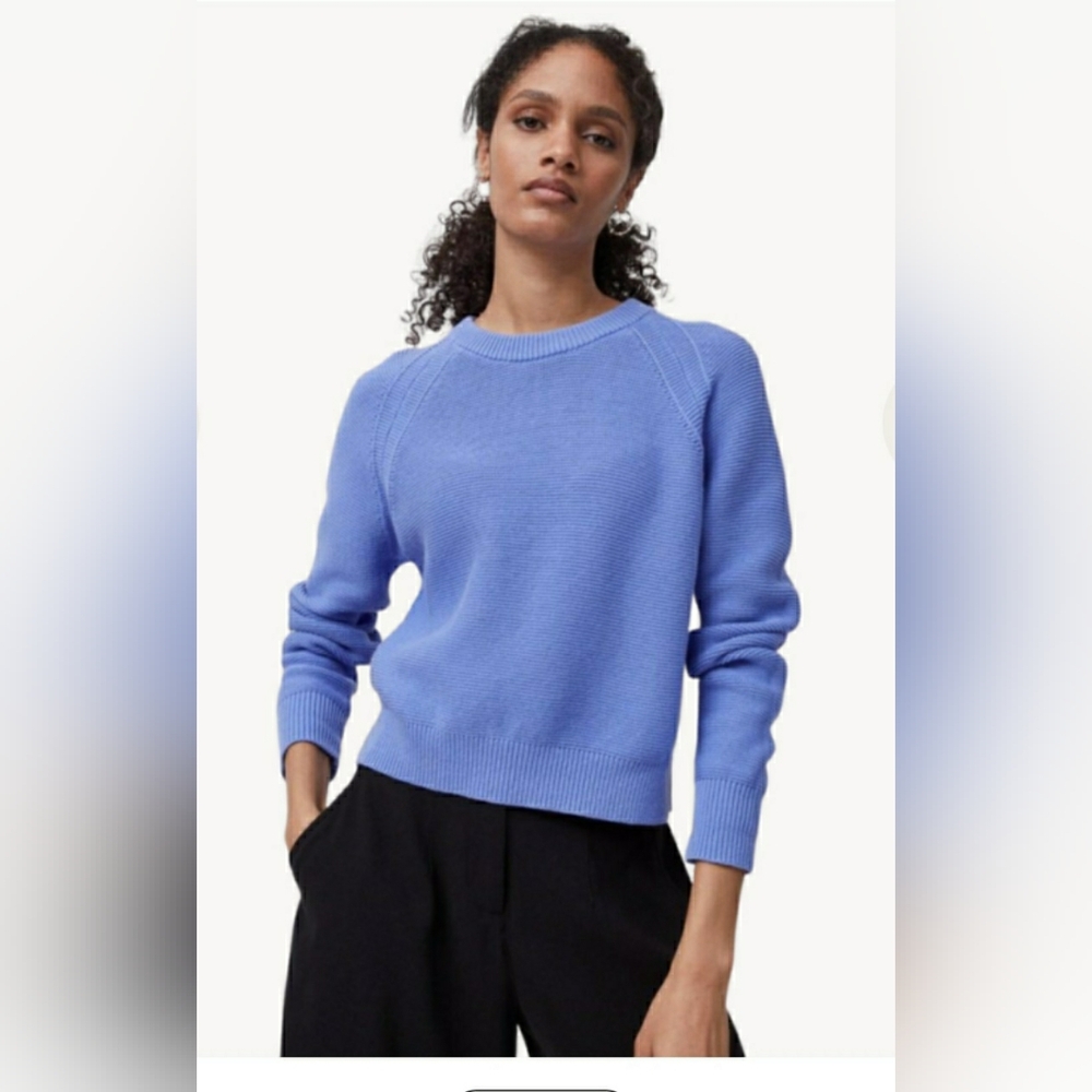 French Connection Mozart Crew Ultramarine Blue Knit Sweater